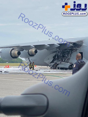 آتش گرفتن هواپیمای «گلوب مستر» آمریکا +تصاویر