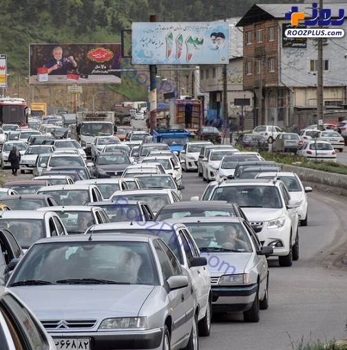 عکس/ ترافیک جاده‌ای در محور فیروزکوه به شمال