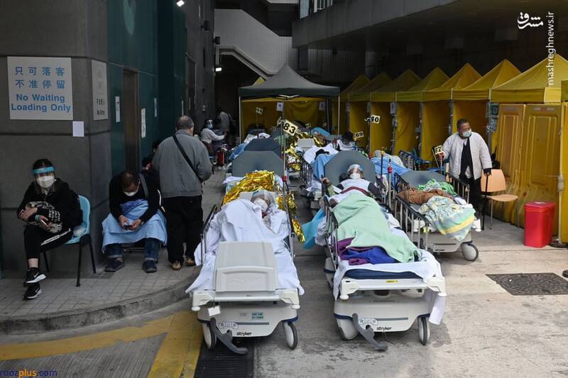 بستری بیماران کرونایی در بیرون بیمارستان/عکس
