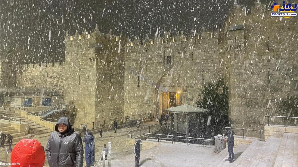 عکس/ بارش برف شدید در بیت المقدس