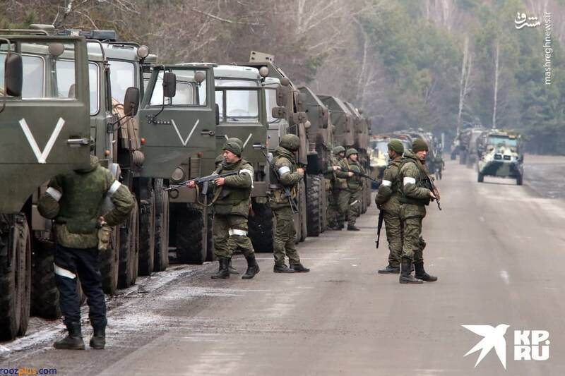 ستون نیروهای نظامی روسیه در بیرون کی‌یف +عکس