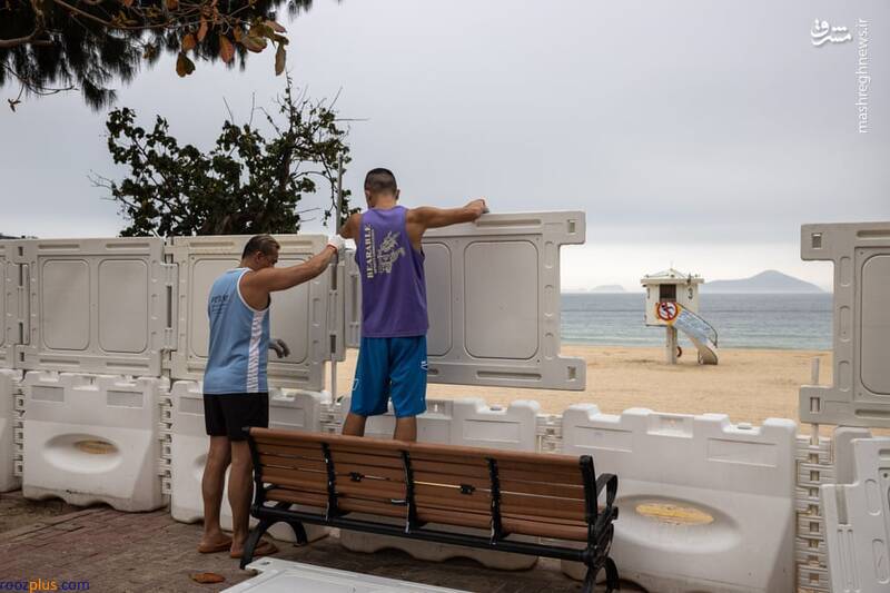 عکس/مسدود کردن ساحل برای مهار کرونا