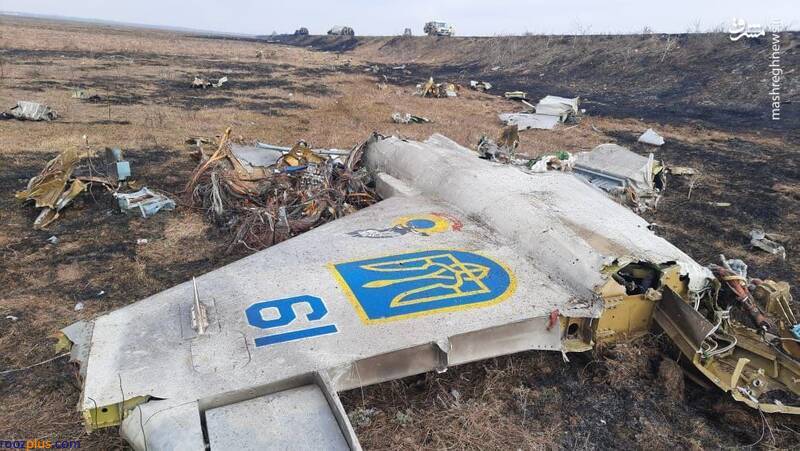 عکس/ سرنگونی جنگنده سوخو ۲۵ اوکراینی