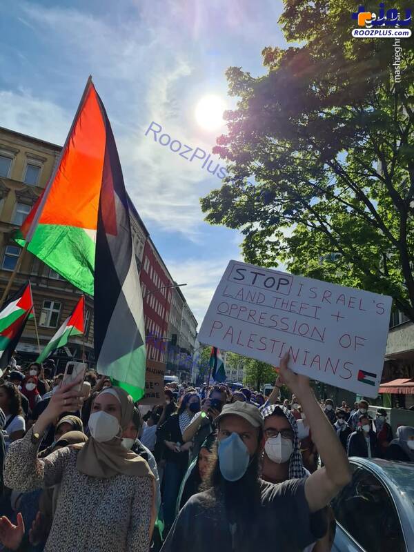 تجمع در برلین در حمایت از فلسطین+عکس