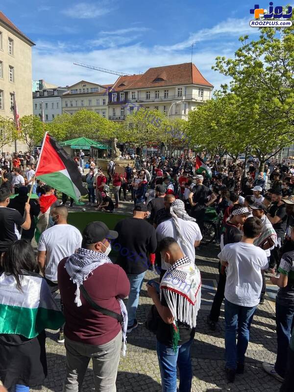 تجمع در برلین در حمایت از فلسطین+عکس