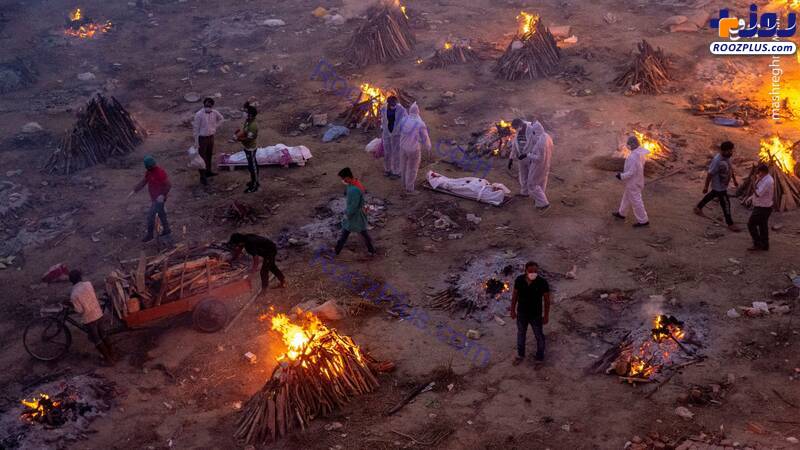 تصاویری وحشتناک از اجساد کرونایی در هندوستان
