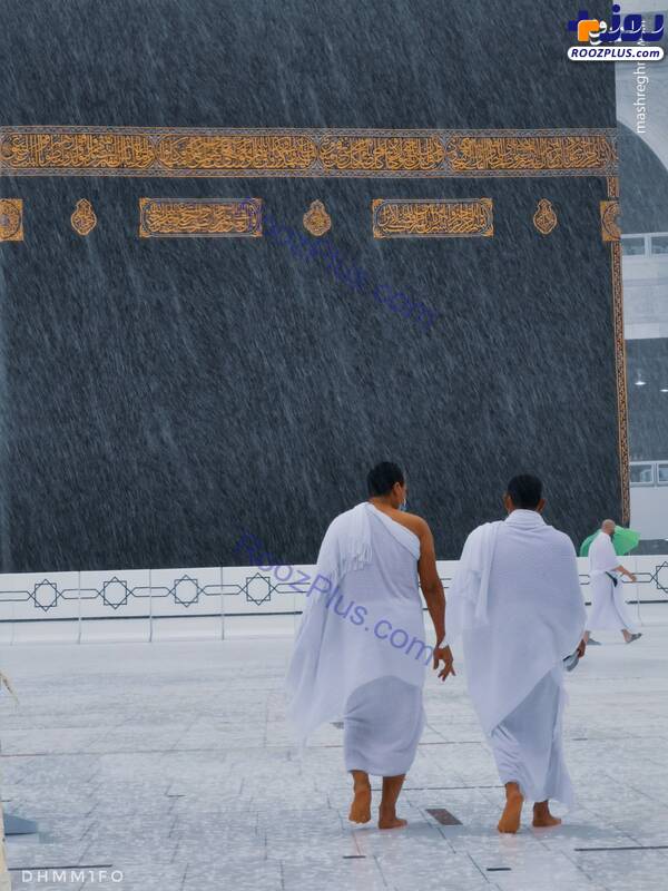 تصاویری زیبا از بارش تگرگ در مکه