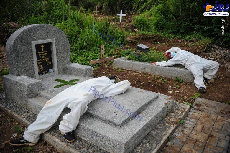 عکس/استراحت کارمندان قبرستان