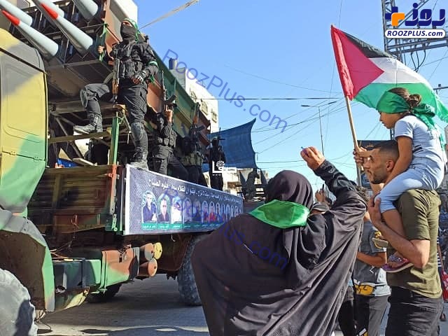رژه نظامی گردان‌های القسام در نوار غزه + تصاویر