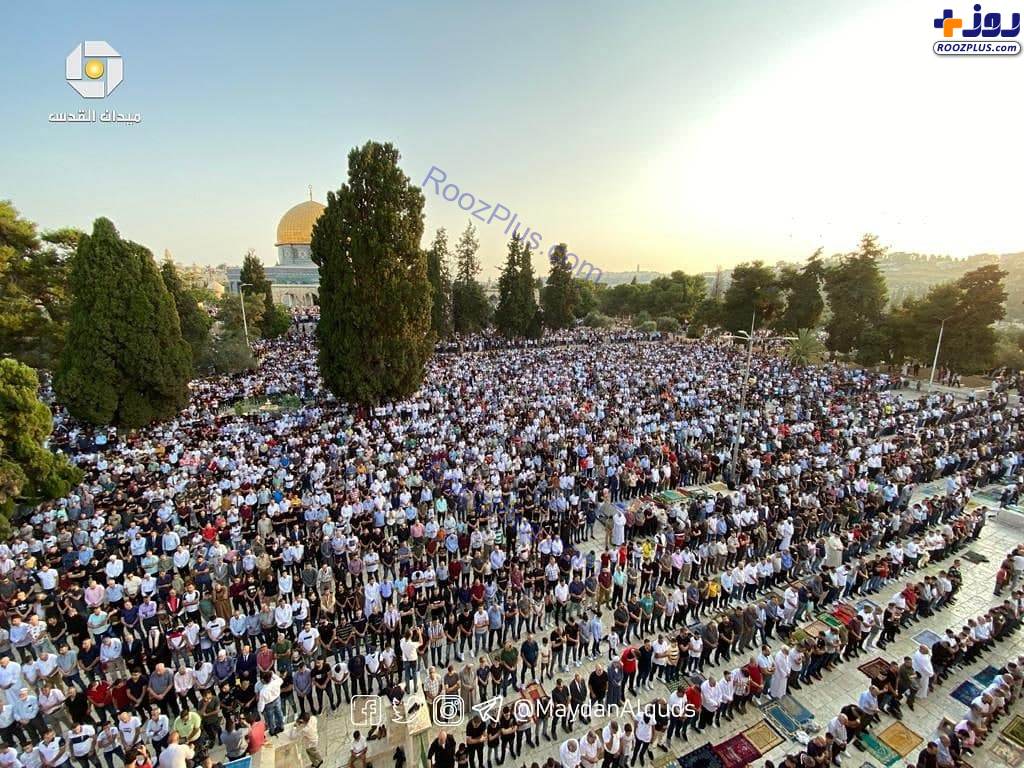اقامه نماز عید قربان در صحن‌های مسجدالاقصی