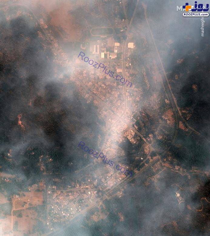 تصاویر ماهواره‌ای قبل و بعد از آتش سوزی کالیفرنیا