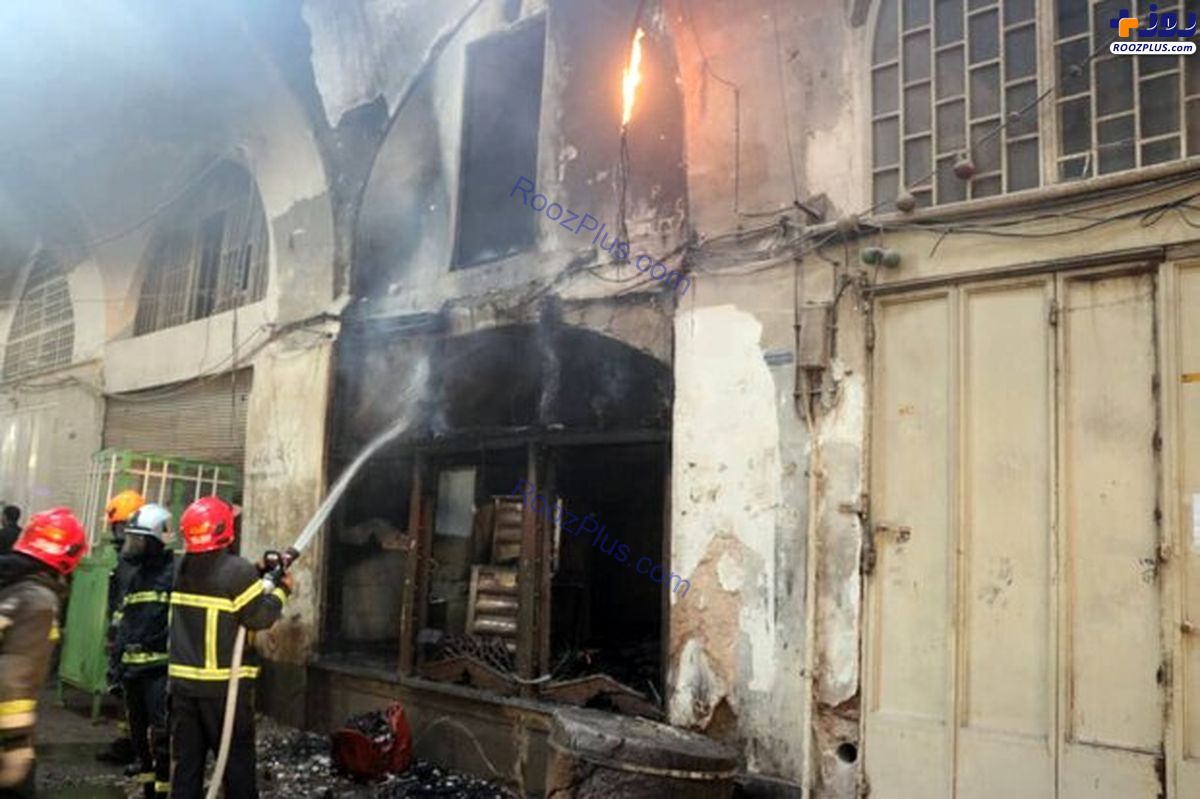 آتش‌سوزی در بازار فرش‌فروش‌های اصفهان+عکس