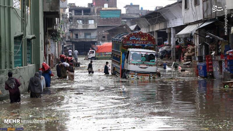 باران شدید باران و سیل در پاکستان/عکس