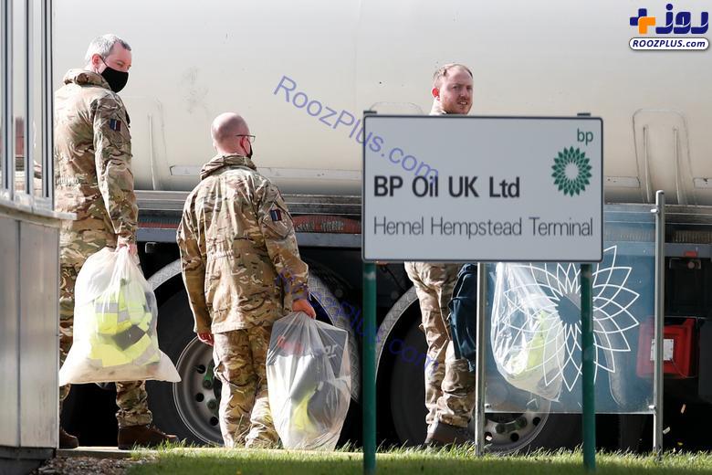 بحران سوخت پای ارتش انگلیس را به پمپ بنزین ها باز کرد! +عکس