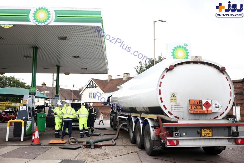 بحران سوخت پای ارتش انگلیس را به پمپ بنزین ها باز کرد! +عکس