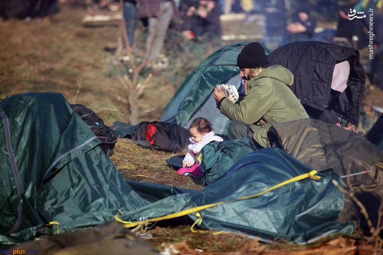پناهجویان گیر افتاده در مرز بلاروس و لهستان/عکس