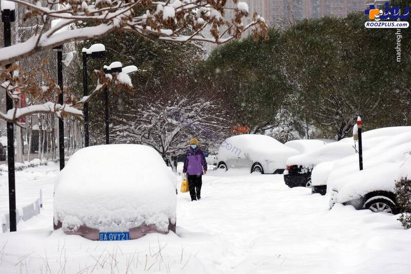 برف و یخبندان در چین درب خانه ها را مسدود کرد! +عکس