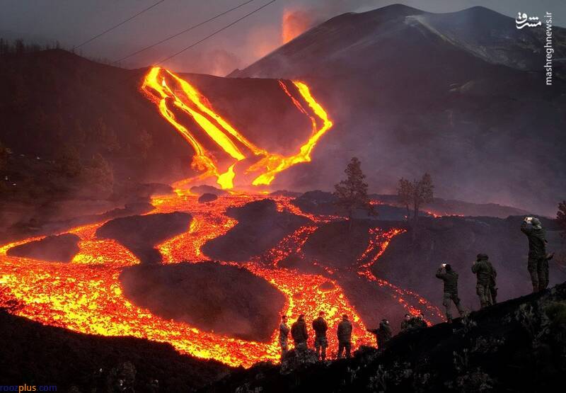 بحران فوران آتشفشان در لاپالما/تصاویر