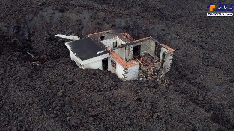 مدفون شدن وحشتناک جزیره پالما در گدازه های آتشفشانی +عکس