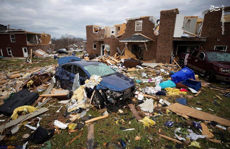 خسارت طوفان به خودروها در آمریکا/عکس