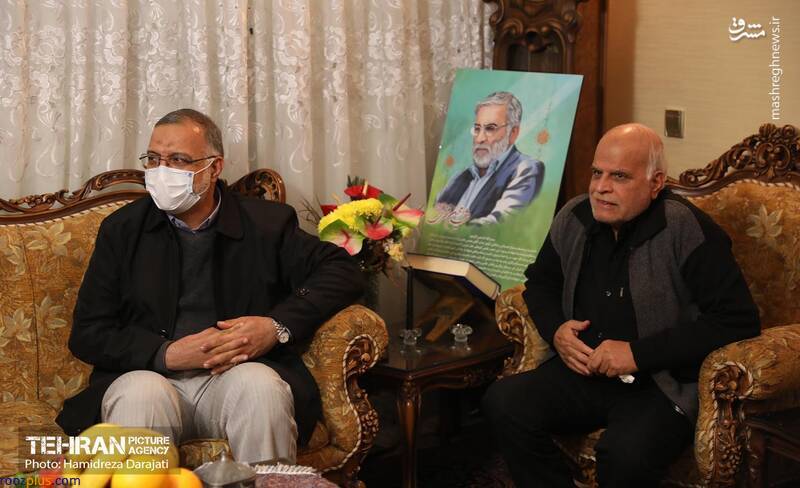 شهردار تهران در منزل شهید فخری زاده/عکس