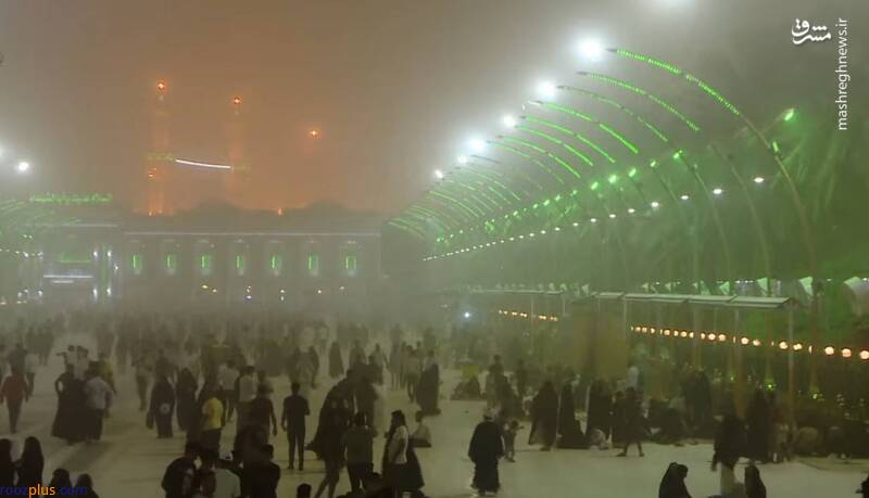 گرد و غبار شدید در بین الحرمین +عکس
