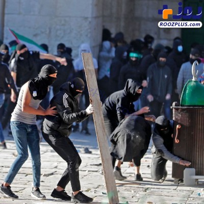 تصاویری از درگیری های امروز در مسجد الاقصی
