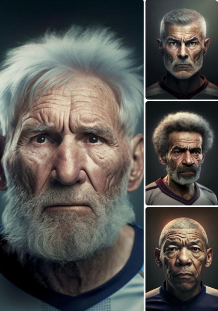 عکس/شبیه‌سازی چهره مسی،‌ رونالدو، امباپه و صلاح در دوران پیری
