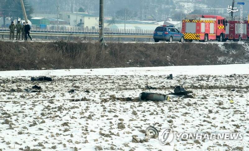 عکس/ سقوط جنگنده کره جنوبی حین رهگیری پهپاد کره شمالی