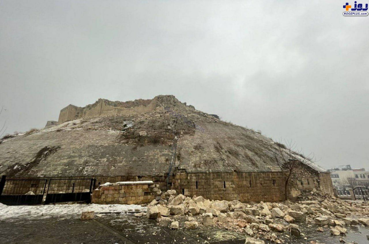 عکس/ قلعه غازیان تپه قبل و بعد از زلزله امروز ترکیه