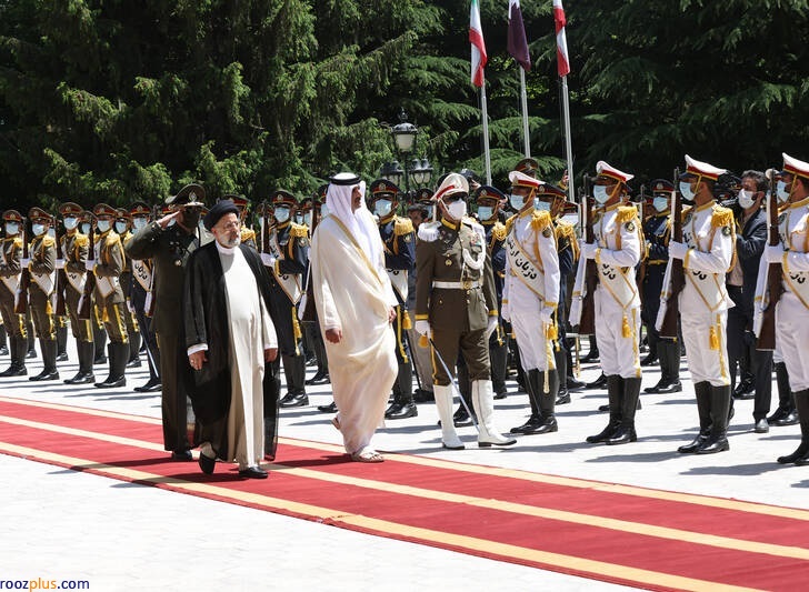 عکس/ استقبال رئیسی از امیر قطر در کاخ سعدآباد