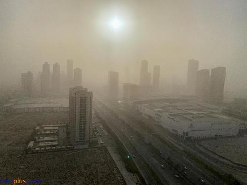 طوفان ریزگرد در شهر منامه بحرین +عکس