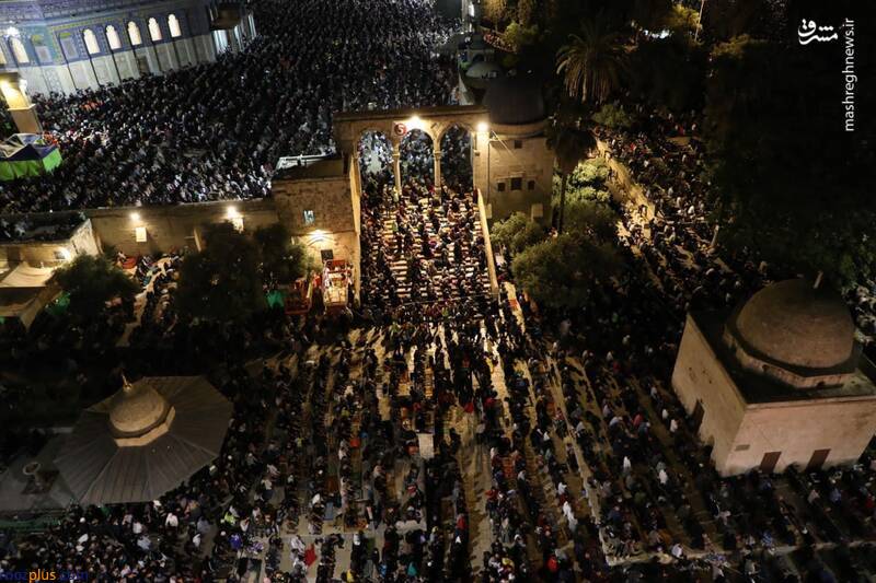 حضور گسترده فلسطینی‌ها در مسجدالاقصی/ عکس