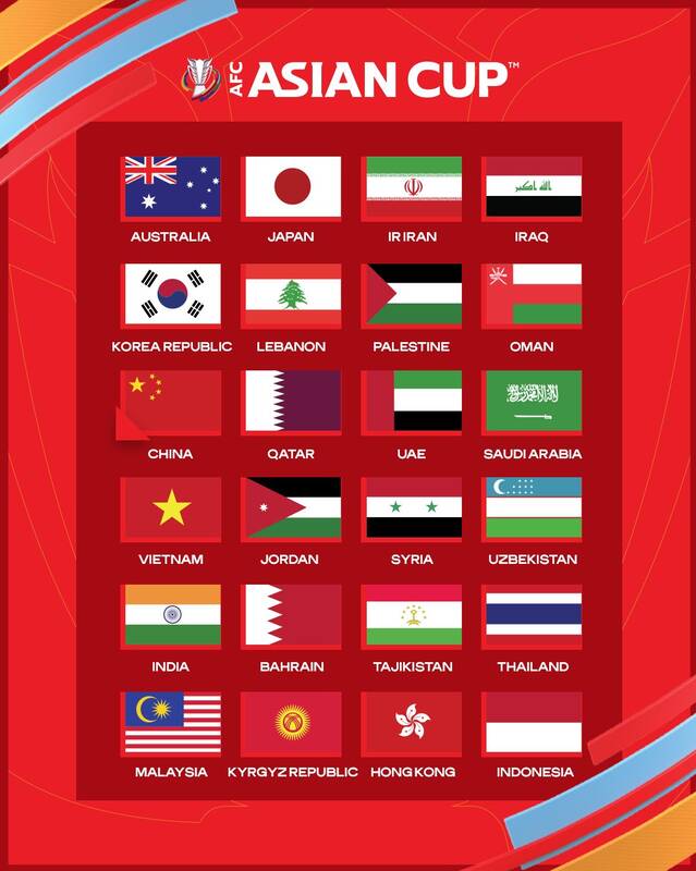 ۲۴ تیم راه یافته به جام ملت‌های آسیا ۲۰۲۳ +عکس