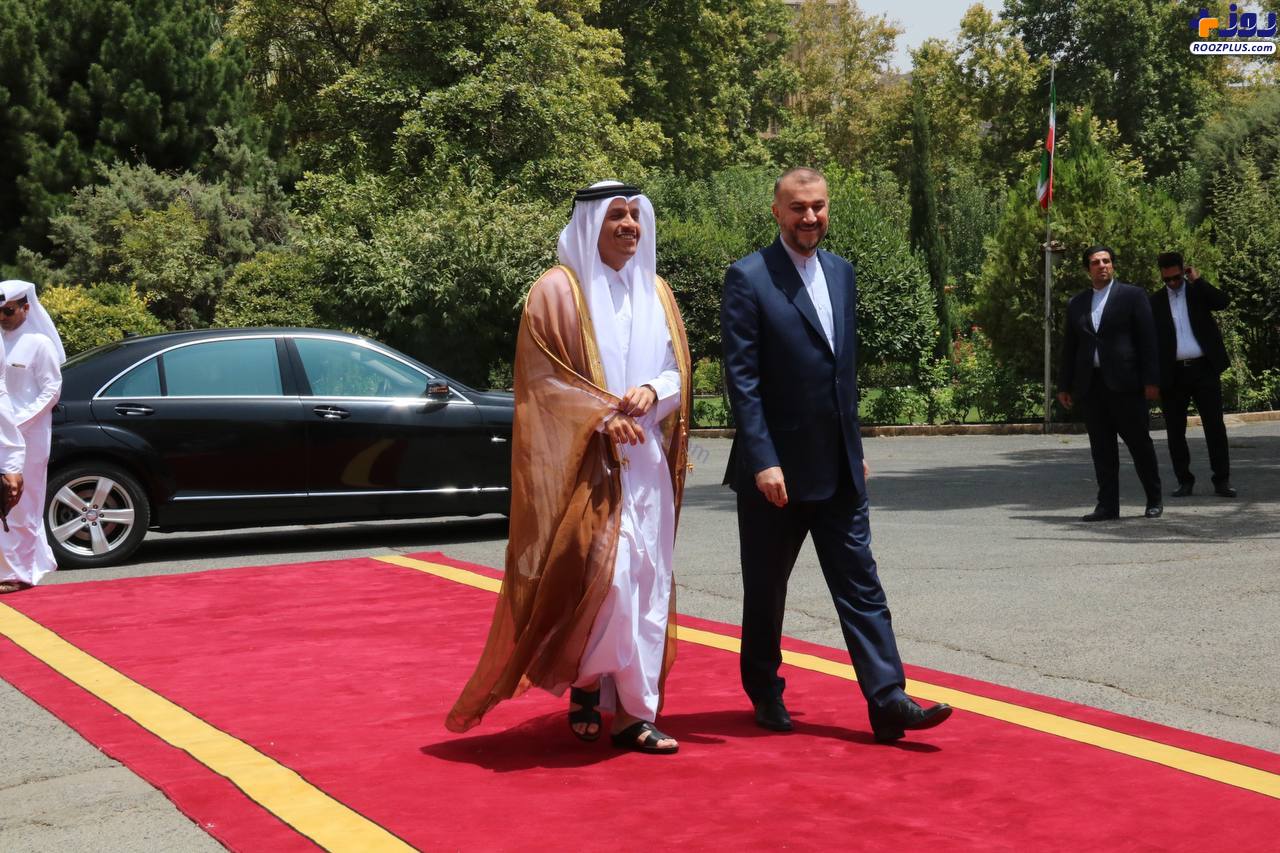 استقبال امیرعبداللهیان از وزیر خارجه قطر