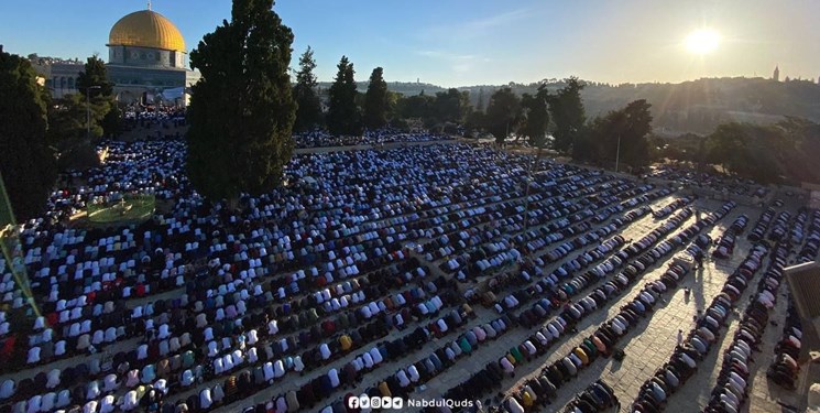 نماز عید قربان در مسجدالاقصی با مشارکت 150 هزار نفر برگزار شد +عکس