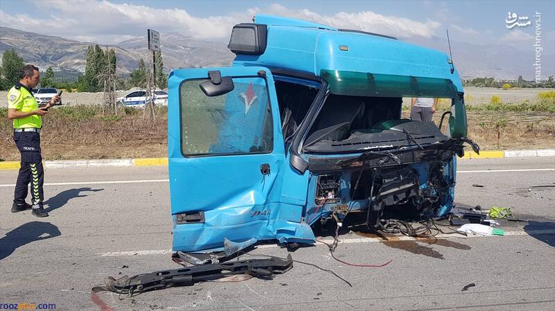 وضعیت کابین کامیون پس از تصادف سنگین +عکس