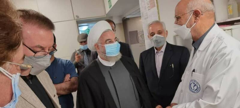 عیادت روحانی از نوبخت در بیمارستان+عکس