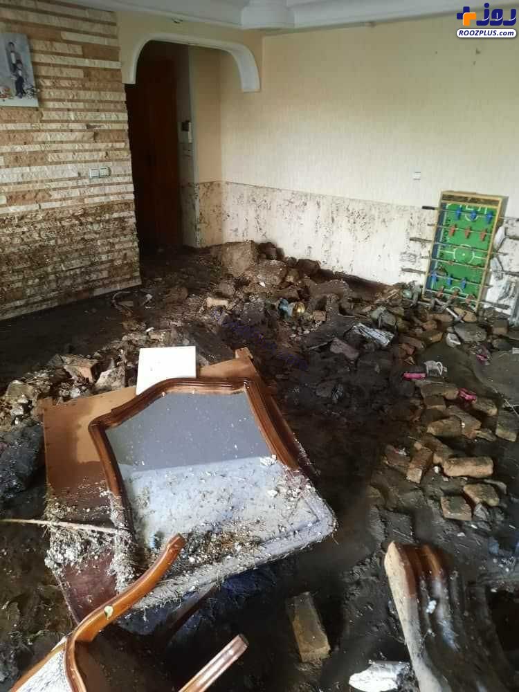 تخریب یک خانه در پی بارش شدید باران در تهران +عکس