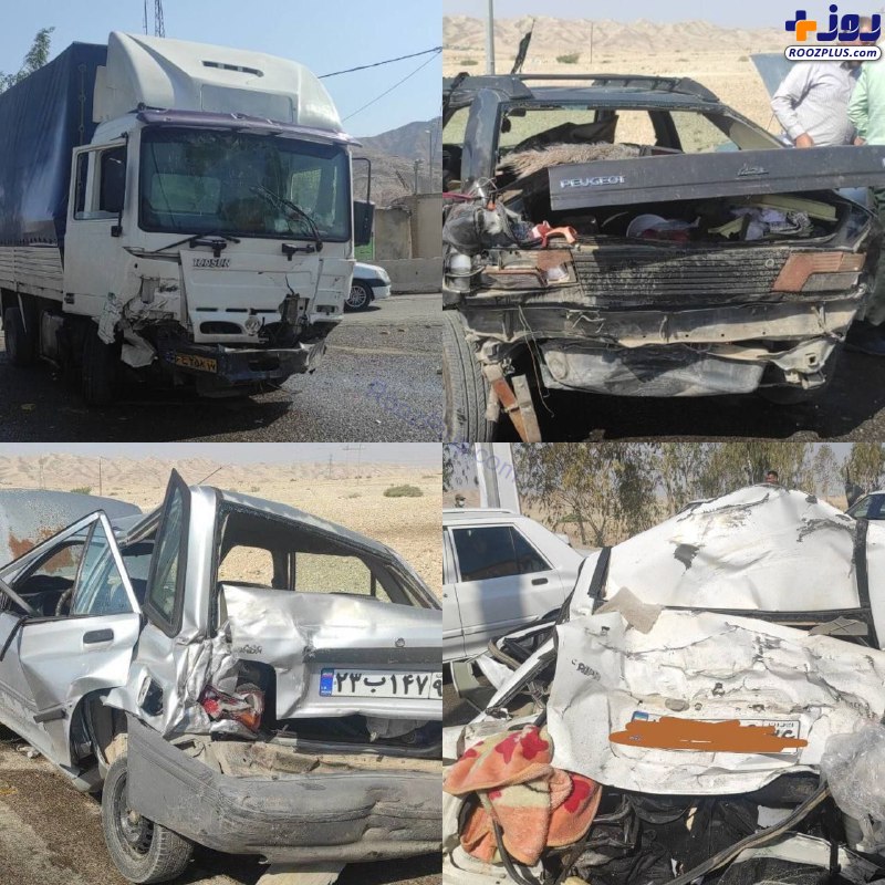 برخورد مرگبار کامیون با خودروهای سواری در محور ایلام به مهران +عکس