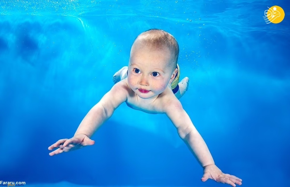 شنای نوزادان زیر آب! +عکس