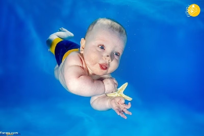 شنای نوزادان زیر آب! +عکس