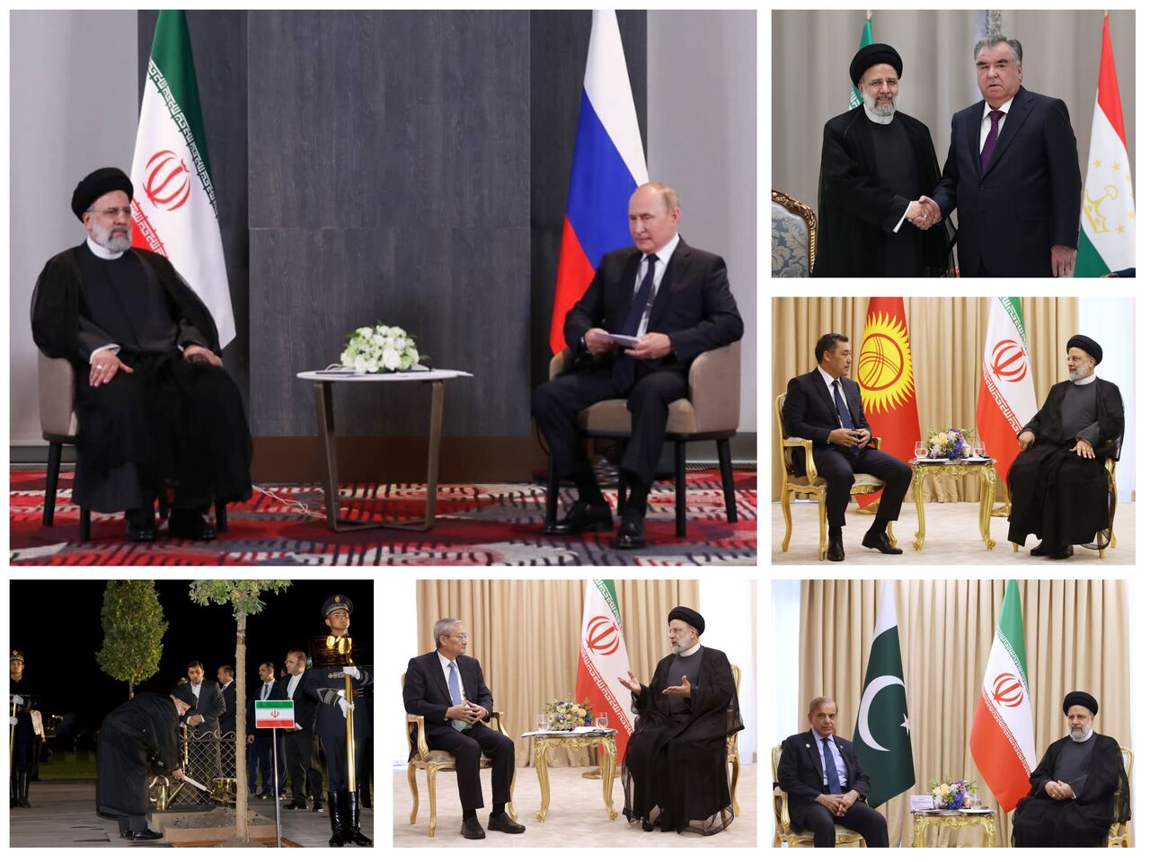 سمرقند در دومین روز حضور رییس جمهور ایران؛ از دیدار رییسی و پوتین تا غرس نهال یادبود اجلاس شانگهای