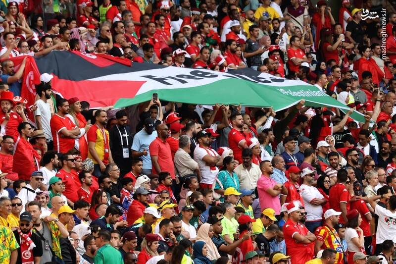 عکس/ پرچم فلسطین در بزرگترین رویداد ورزشی جهان