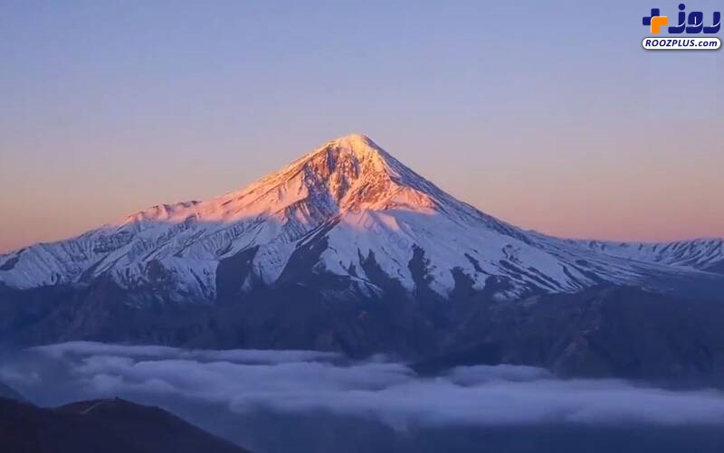 عکس/ طلوع زیبای خورشید بر قله‌ی دماوند