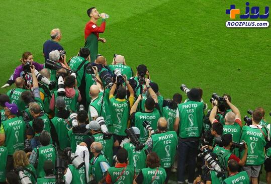 توجه عکاسان خبری حاضر در جام جهانی فوتبال به کریستیانو رونالدو +عکس