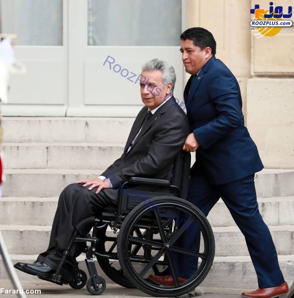 استقبال مکرون از رئیس جمهور معلول اكوادور +عكس