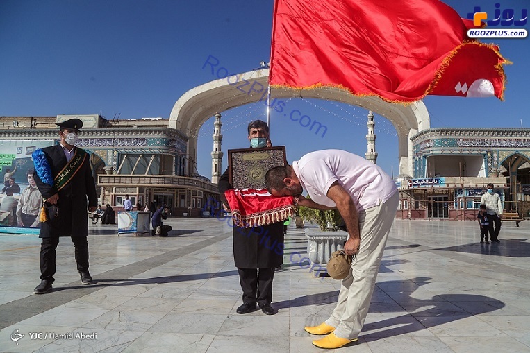 عکس/ مراسم تعویض پرچم مسجد مقدس جمکران